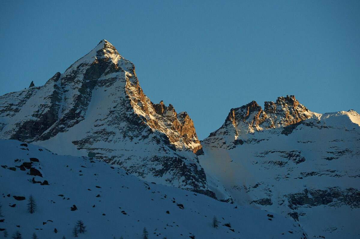 Massif of the Gran Paradiso Gran Paradiso mountain massif in winter